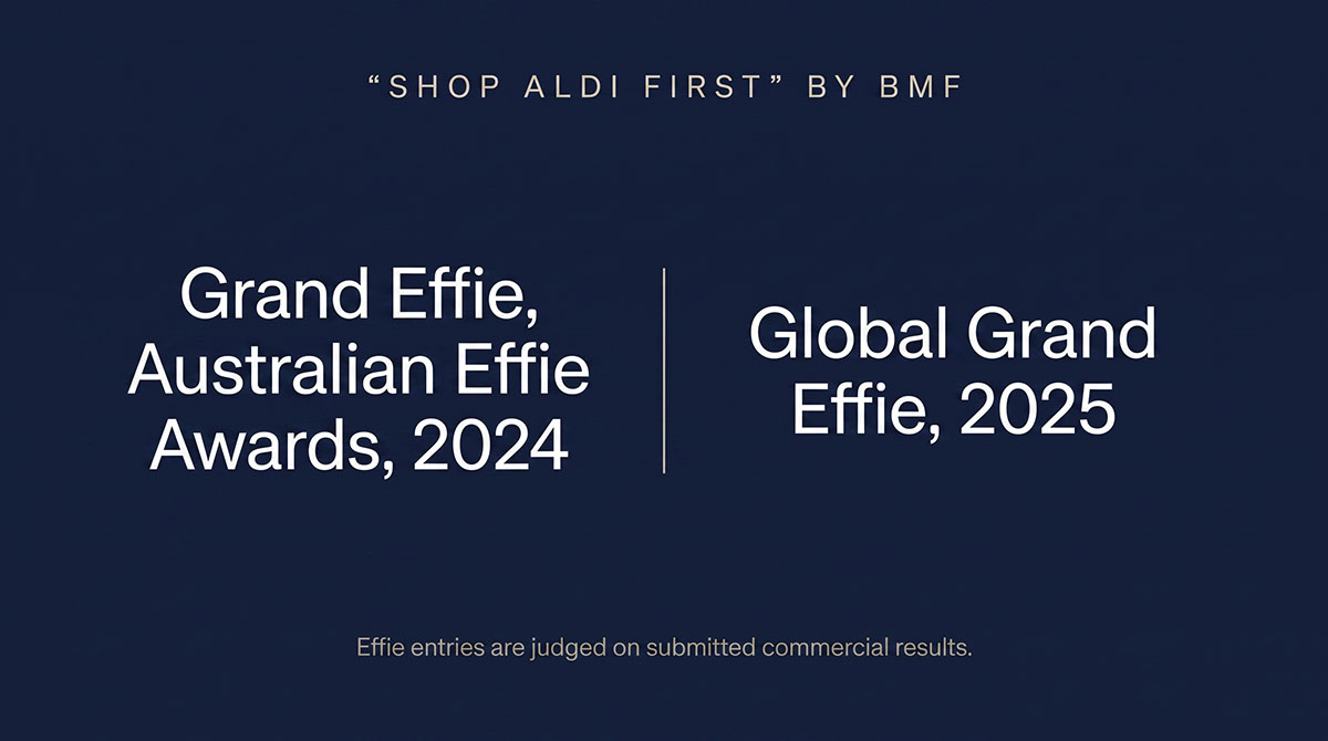 Grand Effie 2024 and Global Grand Effie 2025 won by the Shop ALDI First campaign by BMF