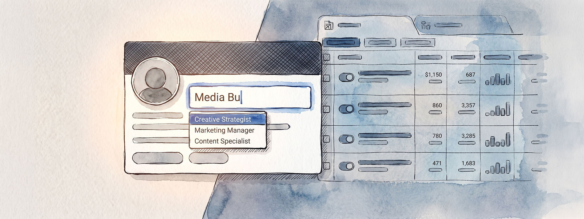 LinkedIn headline being edited from Media Buyer to Creative Strategist.